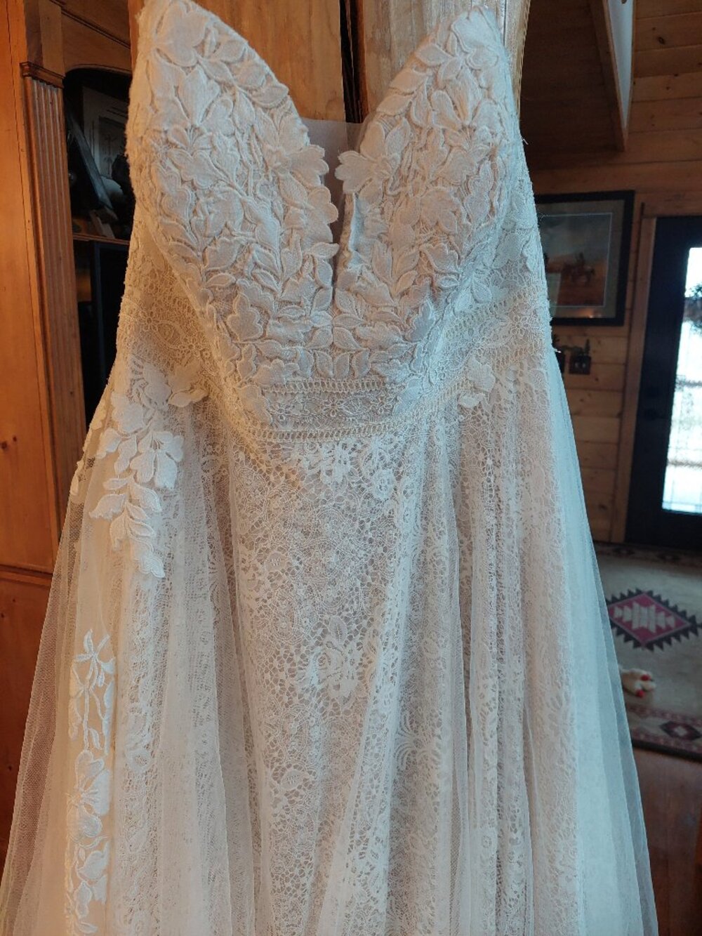 Essense of Australia IVORY 3D flower 2 lace layers Boho Wedding dress size 20 - Picture 14 of 16